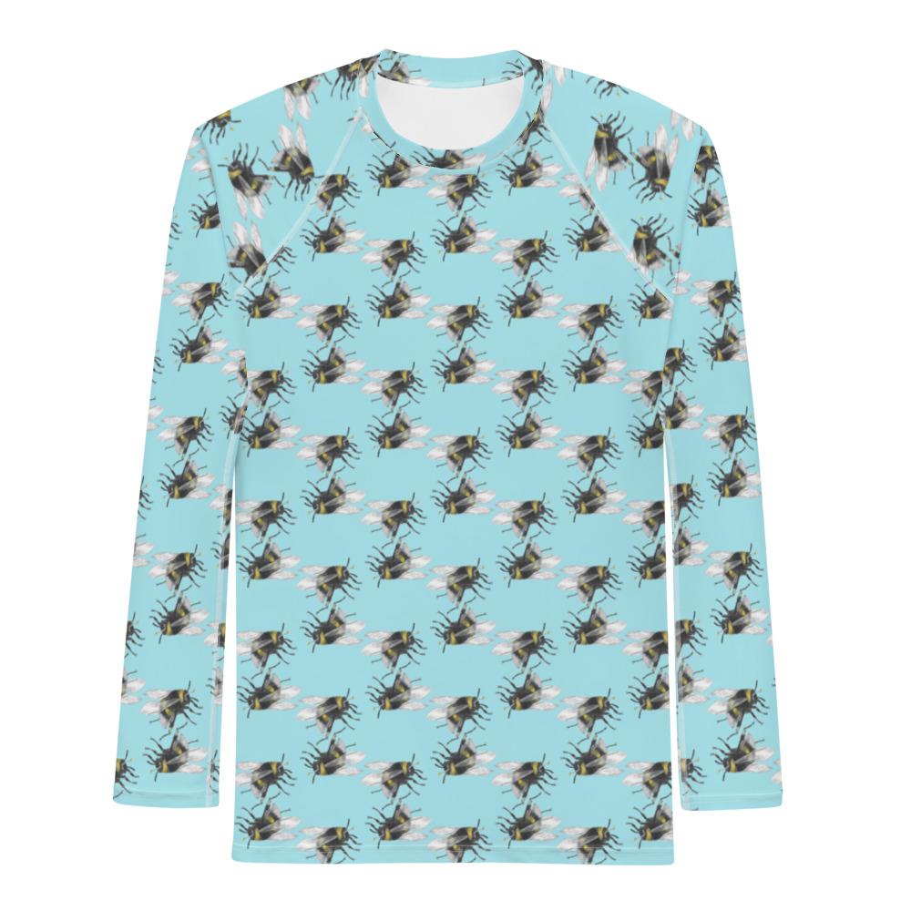 Men's Long Sleeves Tee Twin Fighting Bees by Robert Bowen