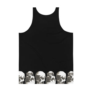 Vintage Treatment Skulls Hem Black Tank