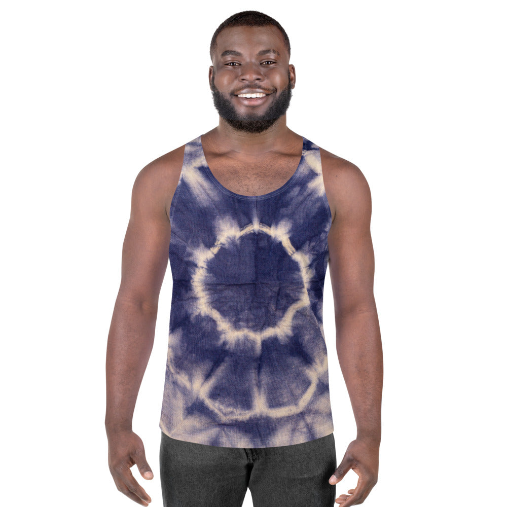 Sunburst Tie-Dye Unisex Tank Top designed by Robert Bowen