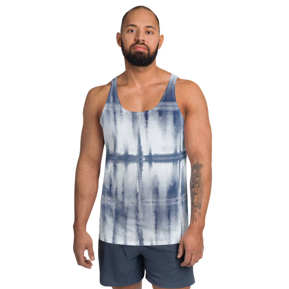 Stripes Tie-Dye Unisex Tank Top designed by Robert Bowen