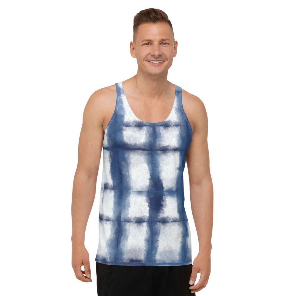 Grid Tie-Dye Unisex Tank Top designed by Robert Bowen