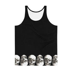 Vintage Treatment Skulls Hem Black Tank