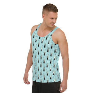 Polka Stags Unisex Tank Top Textiles by Robert Bowen