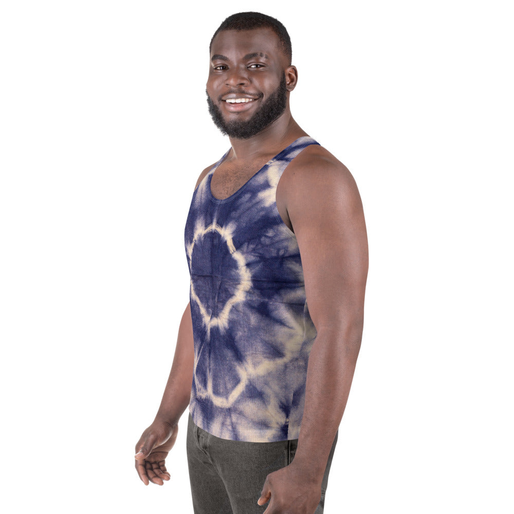Sunburst Tie-Dye Unisex Tank Top designed by Robert Bowen