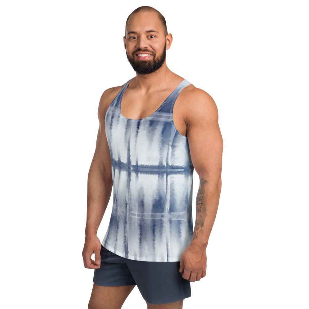 Stripes Tie-Dye Unisex Tank Top designed by Robert Bowen
