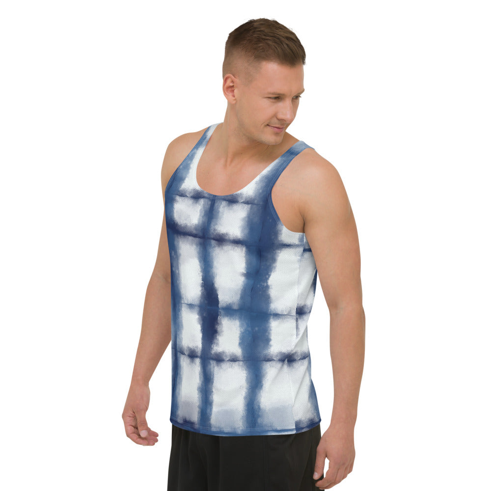 Grid Tie-Dye Unisex Tank Top designed by Robert Bowen