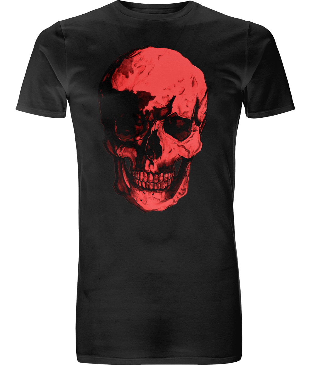 Men's Red Skull Rolled Sleeves Tee by Robert Bowen - Robert Bowen Tees