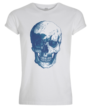 Men's Blue Skull Rolled Sleeves Tee by Robert Bowen - Robert Bowen Tees