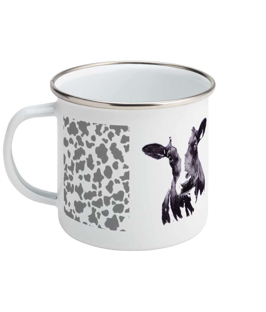 Enamel Mug Mad Cow Illustrated by Robert Bowen-20cm-x-5cm - Robert Bowen Tees