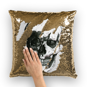 Skull by Robert Bowen ﻿Sequin Cushion Cover - Robert Bowen Tees