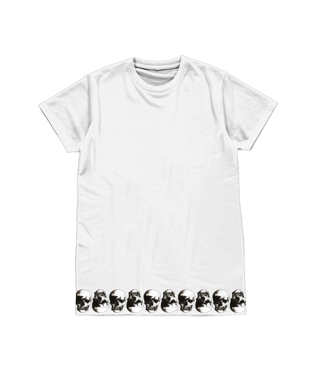 Skull Hem Sublimation White Tee