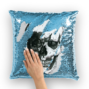 Skull by Robert Bowen ﻿Sequin Cushion Cover - Robert Bowen Tees