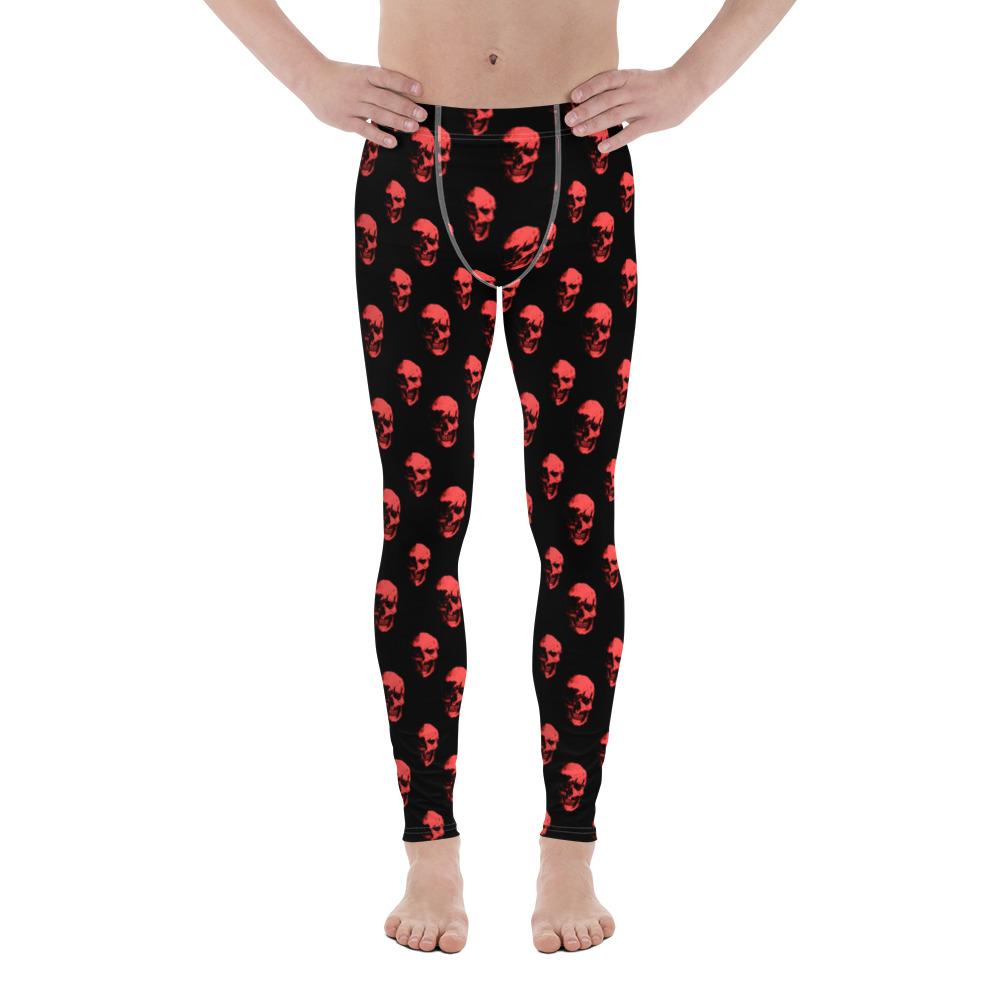 Polka Red Skulls by Robert Bowen Men's Leggings - Robert Bowen Tees