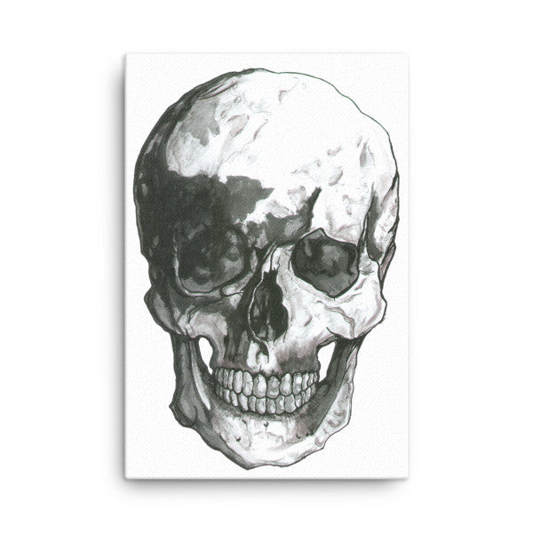 Skull Black Ink Canvas by Robert Bowen - Robert Bowen Tees