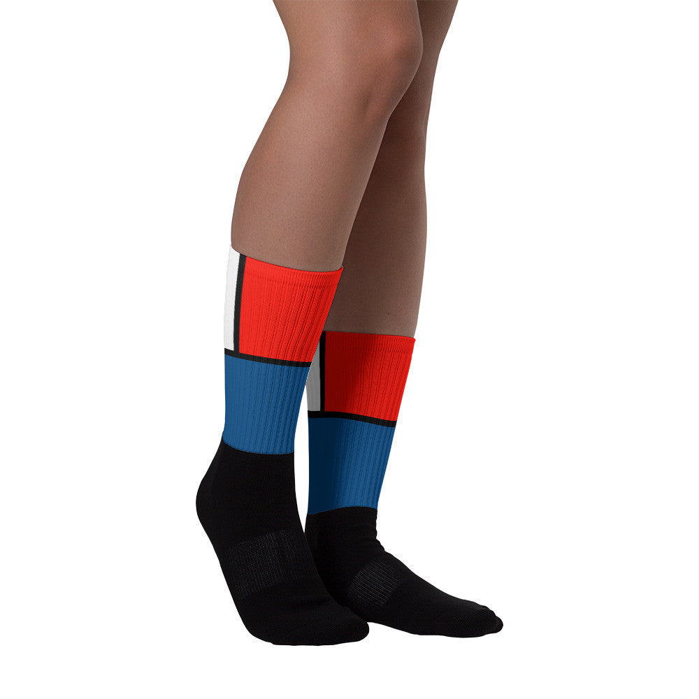 Block Colours Three Black foot socks by Robert Bowen - Robert Bowen Tees