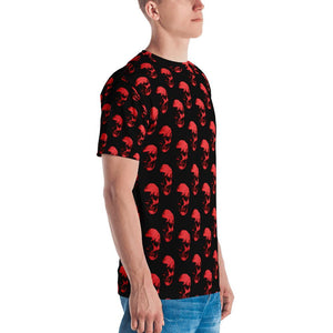 Polka Red Skulls by Robert Bowen Men's T-shirt - Robert Bowen Tees