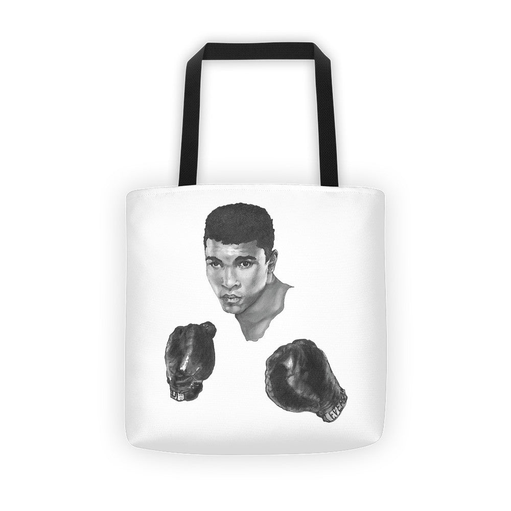 Mo Ali Boxing Tote Bag Illustrated by Robert Bowen - Robert Bowen Tees