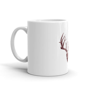 Stag Skull Brown Ink by Robert Bowen Mug - Robert Bowen Tees