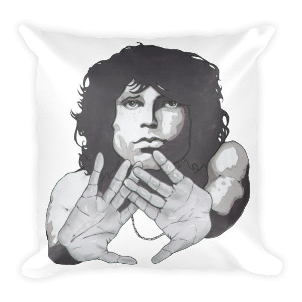 New Jim Morrison by Robert Bowen Cushion - Robert Bowen Tees