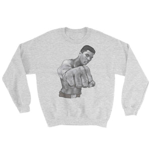 Mo Ali Fist Perspective Sweatshirt Illustrated by Robert Bowen - Robert Bowen Tees