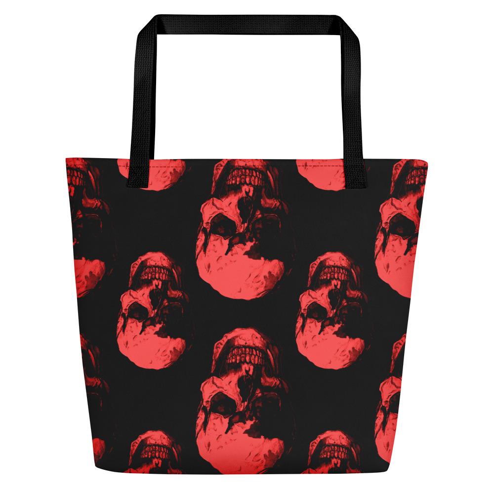 Red Skulls Beach Bag by Robert Bowen - Robert Bowen Tees