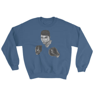 Mo Ali Boxing Sweatshirt Illustrated by Robert Bowen - Robert Bowen Tees