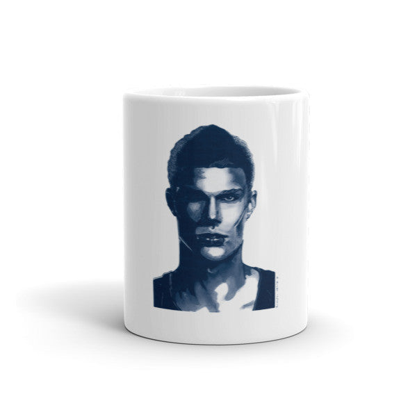 Comic Model Man Blue Ink by Robert Bowen Mug - Robert Bowen Tees