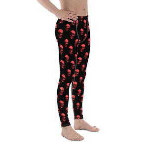 Polka Red Skulls by Robert Bowen Men's Leggings - Robert Bowen Tees