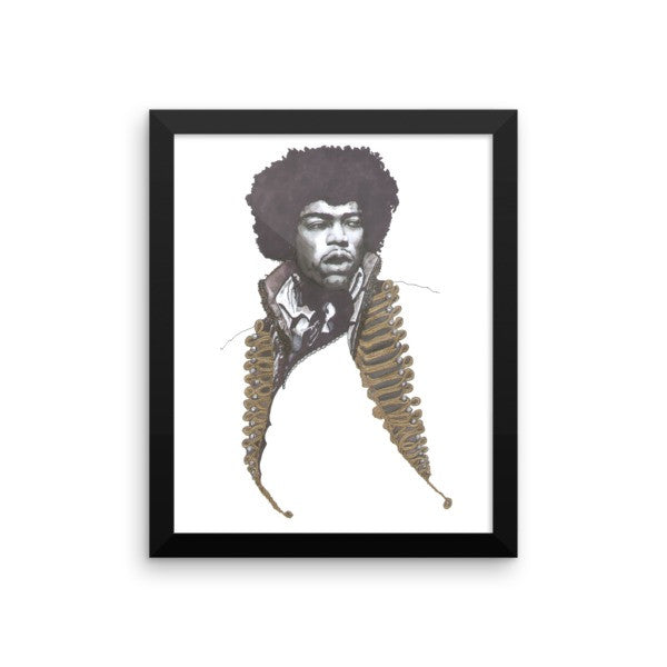 Jimi Hendrix Framed Poster - Robert Bowen Tees