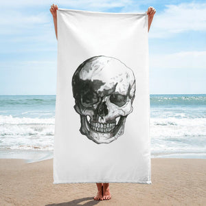 Skull Towel Illustration by Robert Bowen - Robert Bowen Tees