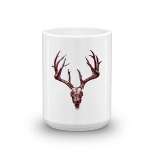 Stag Skull Brown Ink by Robert Bowen Mug - Robert Bowen Tees