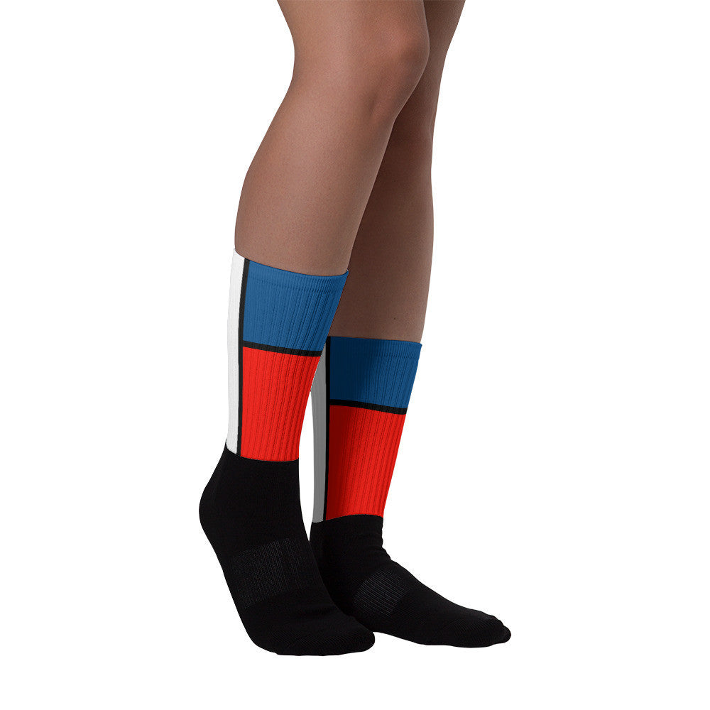 Block Colours Two Black foot socks by Robert Bowen - Robert Bowen Tees