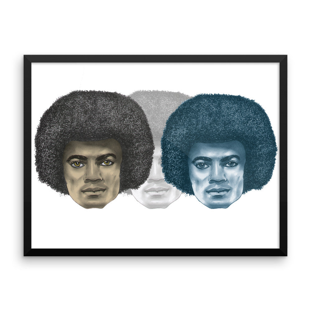 Triple MJs illustrated by Robert Bowen Framed Poster - Robert Bowen Tees