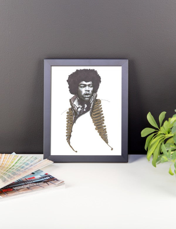 Jimi Hendrix Framed Poster - Robert Bowen Tees