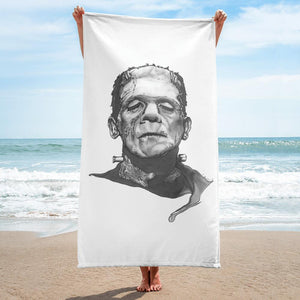 Frankinstein Towel Illustrated by Robert Bowen - Robert Bowen Tees