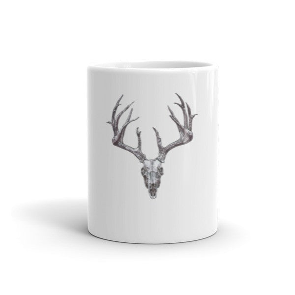 Stag Skull Black Ink Mug by Robert Bowen - Robert Bowen Tees