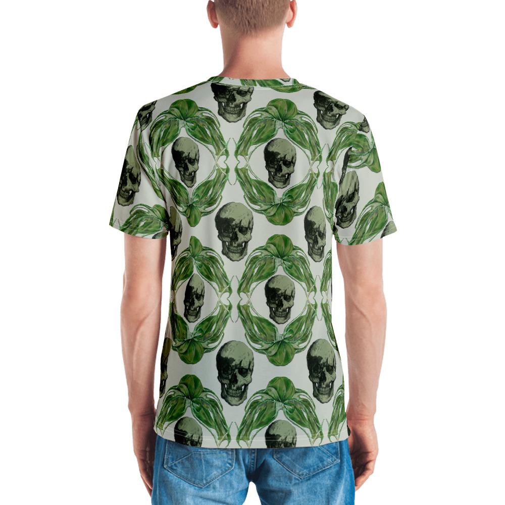 Skulls & Leaves by Robert Bowen All-Over Print Men's Crew Neck T-Shirt - Robert Bowen Tees