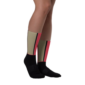 Windrush Red, Tan & Black Black Foot Socks by Robert Bowen - Robert Bowen Tees