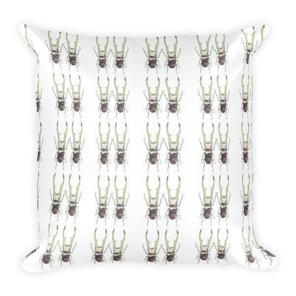 Stag Beetles Standing By Robert Bowen Cushion - Robert Bowen Tees
