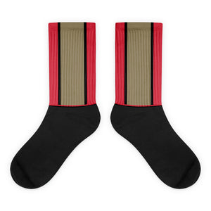 Windrush Red, Tan & Black Black Foot Socks by Robert Bowen - Robert Bowen Tees