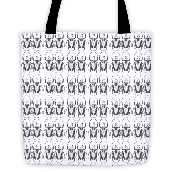 Black & White Beetles Standing Tote Bag - Robert Bowen Tees