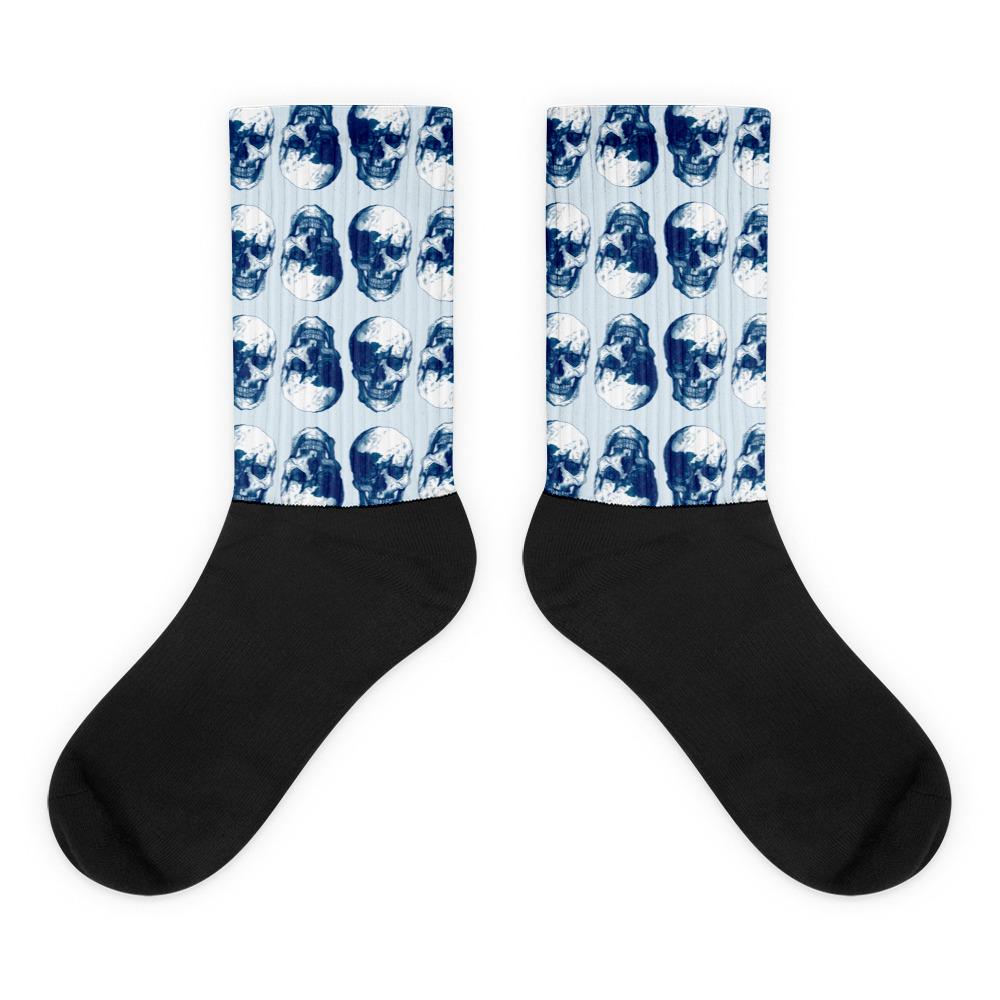 Blue Skulls Opposites Socks by Robert Bowen - Robert Bowen Tees