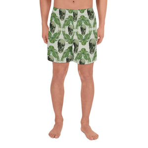 Skulls & Leaves by Robert Bowen All-Over Print Men's Athletic Long Shorts - Robert Bowen Tees