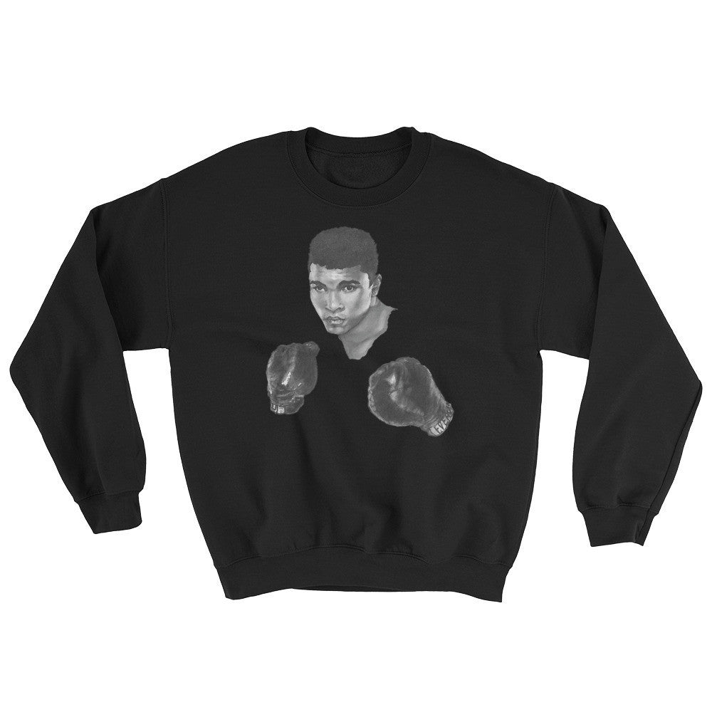 Mo Ali Boxing Sweatshirt Illustrated by Robert Bowen - Robert Bowen Tees