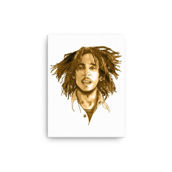 Bob Marley Brown Ink Canvas by Robert Bowen - Robert Bowen Tees