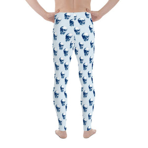 Polka Blue Skulls by Robert Bowen Men's Leggings - Robert Bowen Tees