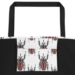 Polka Brown Beetles by Robert Bowen Beach Bag - Robert Bowen Tees