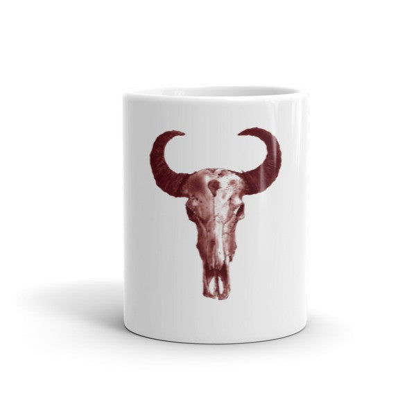 Ram Skull Brown Ink by Robert Bowen Mug - Robert Bowen Tees
