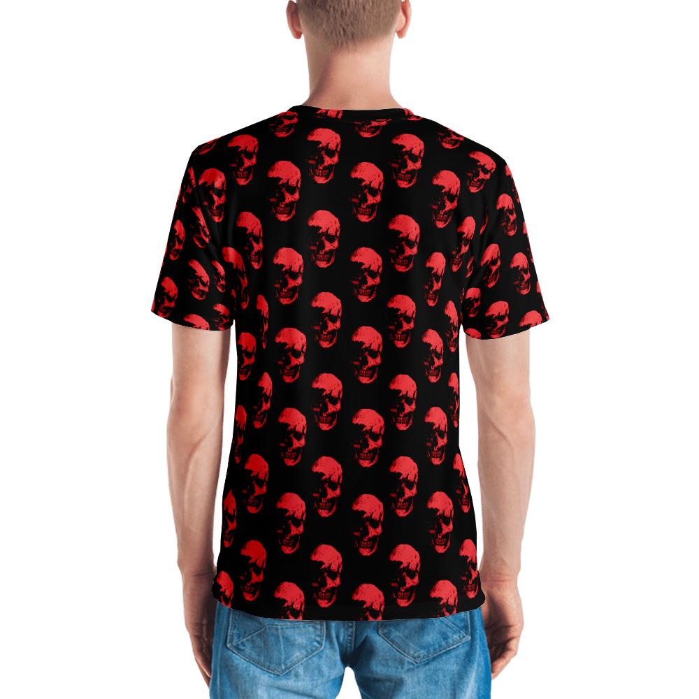 Polka Red Skulls by Robert Bowen Men's T-shirt - Robert Bowen Tees