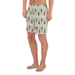 Twin Stag Beetles by Robert Bowen Men's Athletic Long Shorts - Robert Bowen Tees